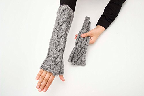 Fingerless Gloves In Grey Kuxury Wool Knit Fingerless Gloves With Lace Herb Garden Mitts In Charcoal Heather Winter Accessories Arm Warmer On Amazon Ibt Shop
