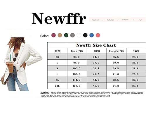 Newffr Womens Open Front Blazers Casual Long Sleeve Lapel Collar Button Down Work Office Jackets Blazer With Pocket Grey #TOP4