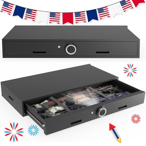 Eltean 7"H Under Bed Gun Safe for Rifles and Pistols, Gun Storage Safe Drawer,Rifle Safe with Upgraded Digital Panel, Shotgun Cabinet with LED Lights, Quick Access