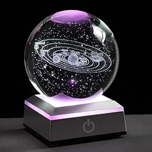 image for Hplvetoys 3D Solar System Crystal Ball with LED Colorful Lighting Touc