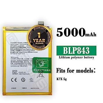 Image of Original BLP843 Battery for Oppo K7x 5G Model BLP843 Batterry with 1 Year Warrenty**** (A07)