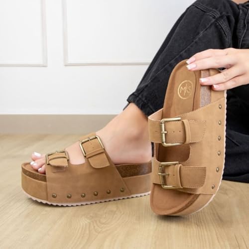 Makers Shoes - NINA 1 - Platform Double Buckle Sandals with Cork Footbed3
