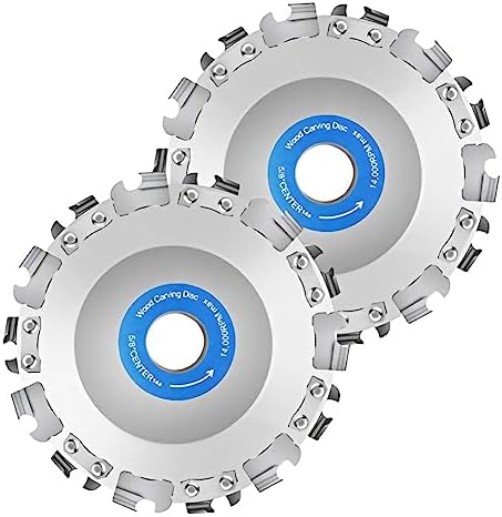 2 Pieces 4-inch 22-Tooth Saw Blade 5/8 inch Wood Carving Chain Disk Grinding Machine 4-inch / 4-1/2 inch Angle Grinder Grinding molding Accessories Circular Chain Saw Wheel