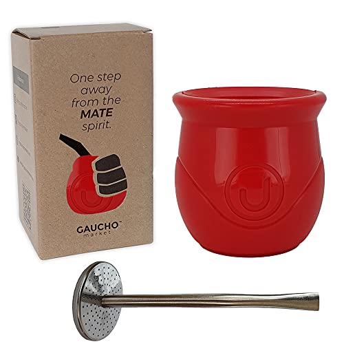 Urban Yerba Mate Gourd Cup Set Einzigartiges selbstreinigendes Yerba Take Out System Hergestellt in Argentinien Einzigartiges intelligentes Design Inklusive speziellem Yerba Löffel Cover