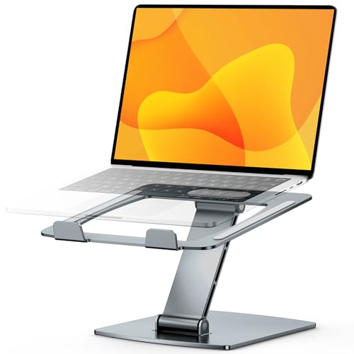 CIRYCASE Soporte Portatil Mesa, Aluminio Laptop Stand de Ajustable, Enfriamiento Rápido Ventilado & Ergonómico, Soporte Ordenador Portátil Plegable Compatible con MacBook Air Pro/Tablets (10-16")