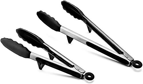 Set di 4 pinze da cucina in acciaio inossidabile - con silicone