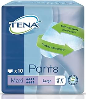 Absorbent Underwear for Incontinence Case Saver 4 x TENA Nappies Maxi - Large (100-135cm / 40-53in) Pack of 10