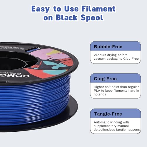 Image of Comgrow PETG 3D Printer Filament 1.75mm, High Precision and Tough 3D Printer Filament (2LBS), Dimensional Accuracy + /- 0.02 mm, Fit Most 3D Printers Dark Blue