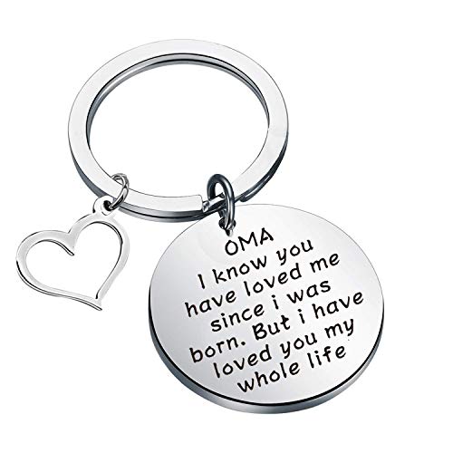 Oma Keychain Grandmother Gifts Oma Gifts for Grandma Grandmother Keychain Gifts for Oma from Grandson (OMA i know)