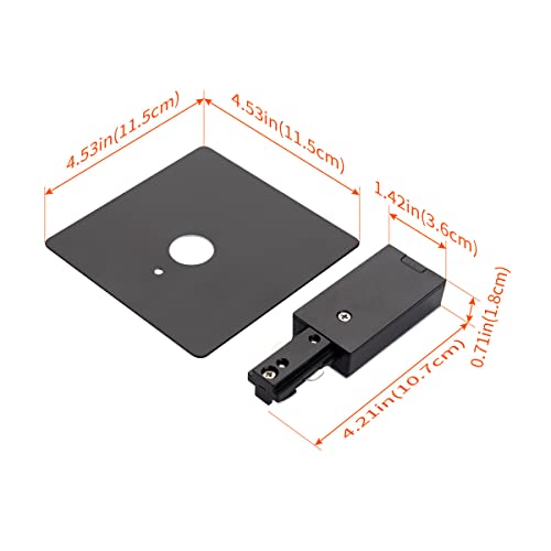 mirrea Black H Type Live End Connector for Ceiling Track Lighting - Thumbnail 3