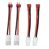 Yiqigou 2ペア ディーンスタイルTプラグオスメスコネクタは5cm 16AWGケーブルでビッグスタイルタミヤオスメスコネクタアダプタプラグに変換