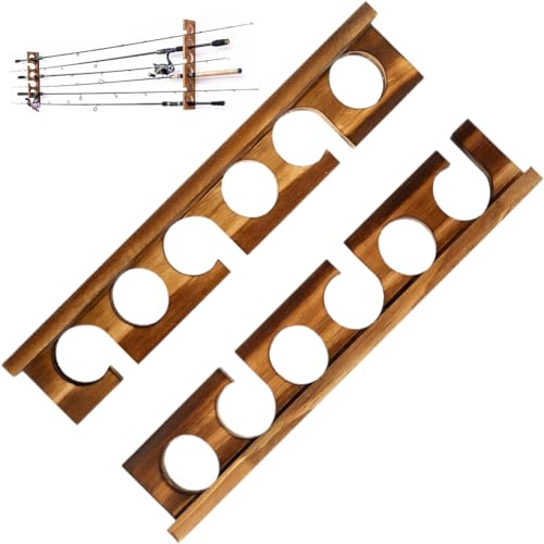 Rangement pour canne à pêche horizontal en bois : support mural de garage