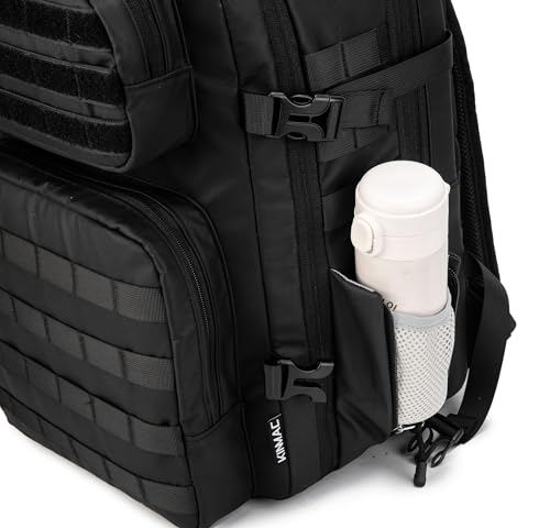 Kinmac Extra Large Travel Backpack,360° Cushioned Laptop Backpack with USB Charging Port For 15.6 inch to 17 inch Laptop (Black EDC Style)