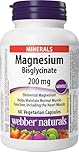 Webber Naturals Magnesium Bisglycinate 200 mg, 60 Capsules, Supports Bone and Muscle Functions, Vegan