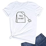 BLACKOO Teen Girl Funny T Shirts Women Cute Tops Junior Graphic Tee White Small