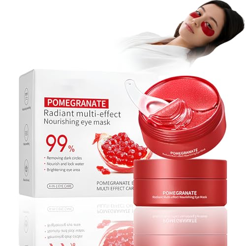 60PCS Patch Yeux Anti-âge, Masques Hydratants pour Les Yeux, Anti Rides Masque de Soins Visage yeux, Claircir Les Cernes, Contre Poches Puffiness, Rides, Cercles, Soulager la fatigue Oculaire-Rouge