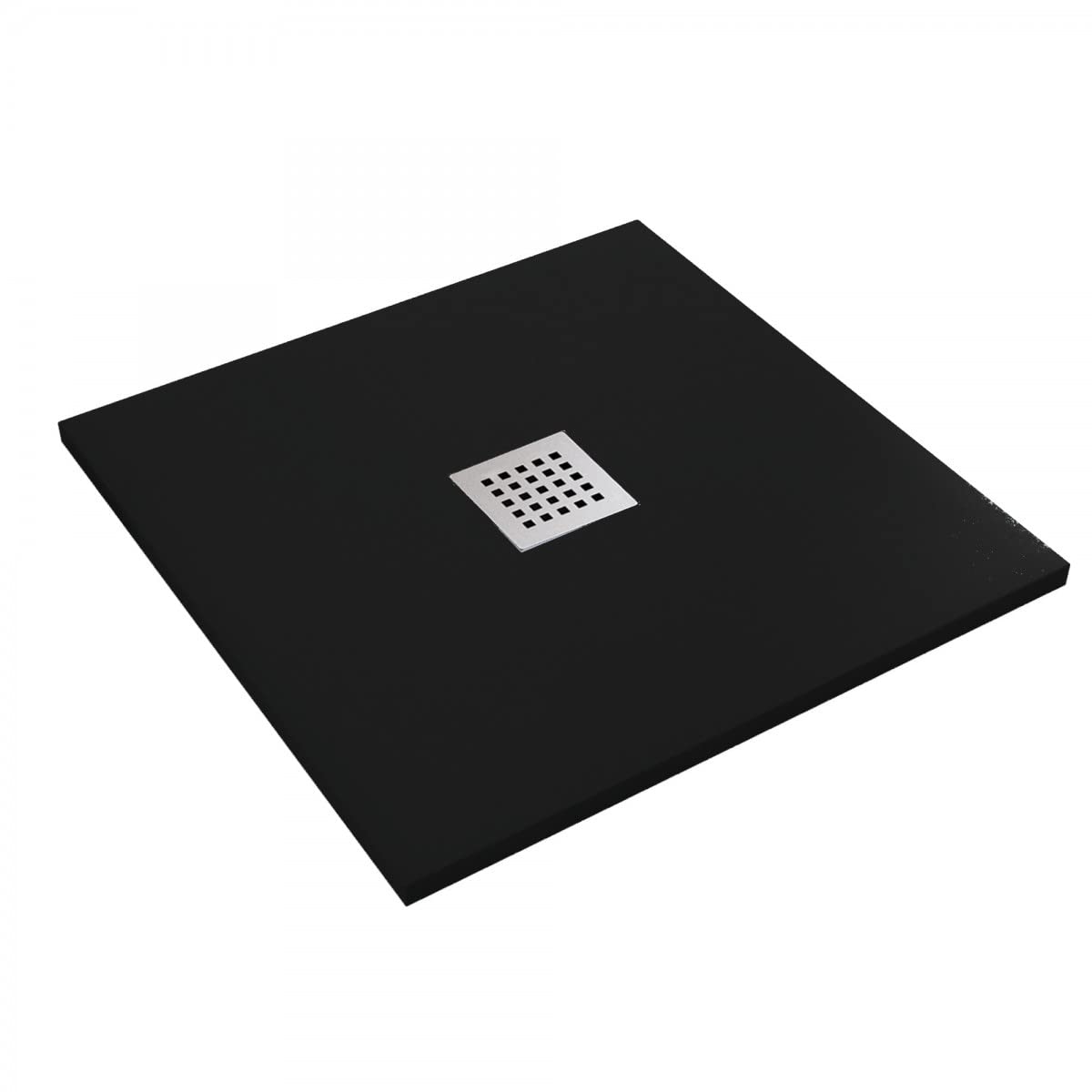 Luminosa ArredoBagno Plato de ducha resina 80 x 120 cm - Modelo Florence - Efecto piedra antideslizante con gelcoat Made in Italy - desagüe incluido - Color negro