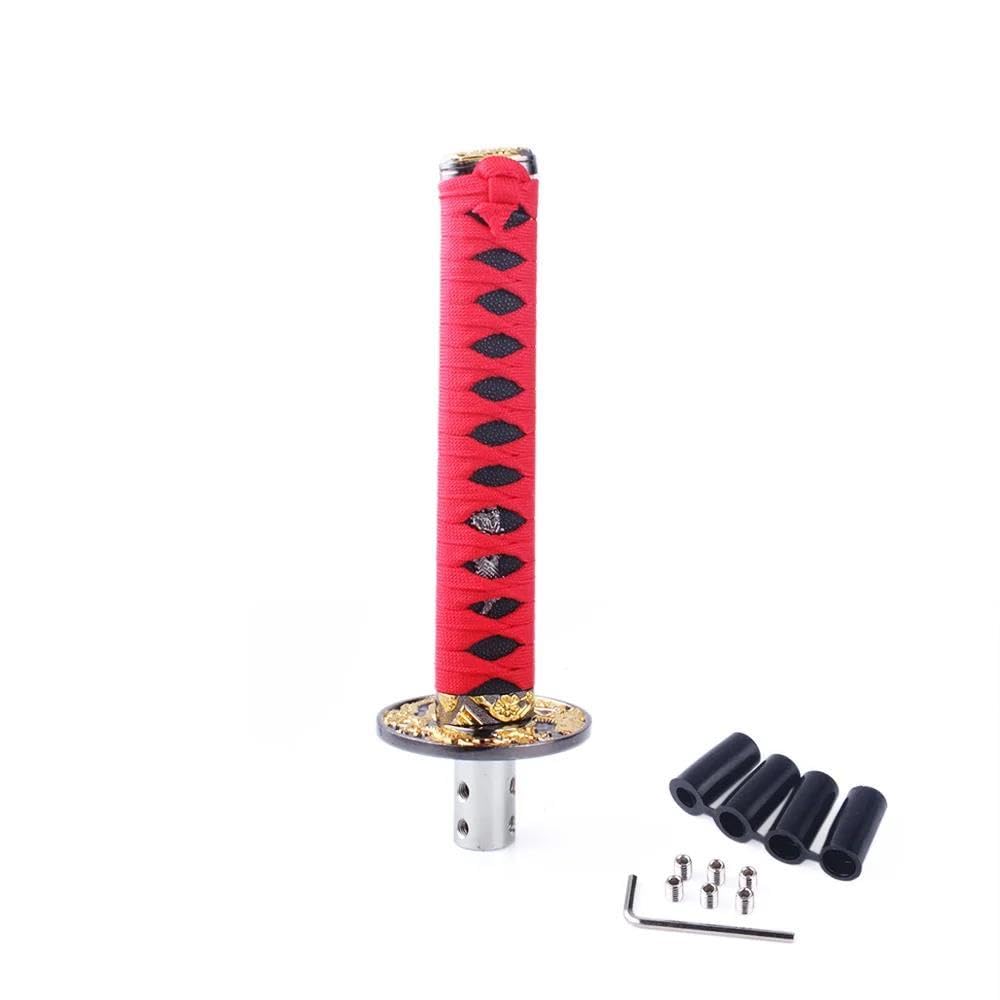 HYASDBWE Universal Car Racing Manual Gear Shift Knob Samurai Sword Car Gear Lever 10cm/15cm/20cm/26cm Gear Shifter Parts(Red,20cm)