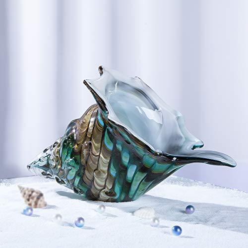 HDCRYSTALGIFTS Hand Blown Seashell Art Glass Figurine Home Table Decor - Image 2