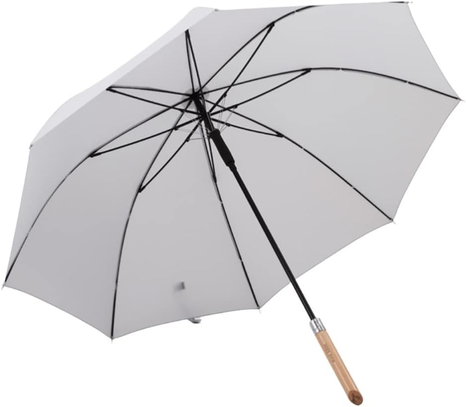 Solid Color Golf Umbrella with Wood Handle Retro Simplicity Sturdy Automatic Stick Umbrella for Business Travel Men and Women Golf Umbrella for Adults Men Women