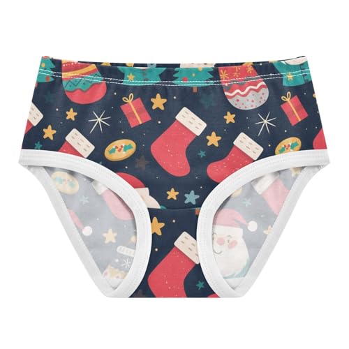 Stockings Christmas Girls' Stretchy Triangle Panties Breathable Underwear for Toddler Girls in Sizes 2T,3T, 4T, 5T, 6Y and 8Y