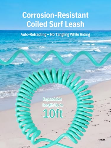 niphean SUP Leash 3–10 ft, 5 mm Spiral-Knöchelband, Langlebige Spiralförmige Paddle Board & Surf-Leash mit Stecker, verhedderungsfrei, bequem und verstellbar für SUP, Surf, Bodyboard und Boogie Board