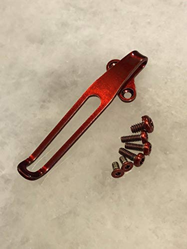 Red Titanium Deep Pocket Clip & Screw Set For Kershaw 1660 Leek Frame Lock Only