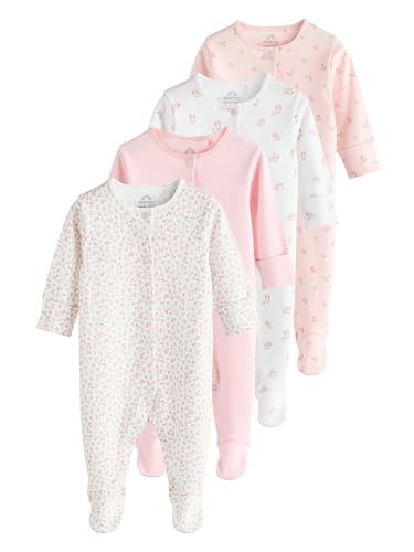 NEXT - NEXT Bébé fille Dors-bien 100% coton pour bébé, lot de 4 Rose 3 Mois