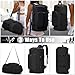 Gym Bag for Men Women with Shoes Compartment - Duffle Bag, Travel Backpack, Sports Backpack, Weekender Overnight Bag with Wet Pocket - Black, MIYCOO
