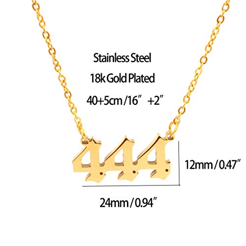 HUTINICE Angel Number Necklace, 18K Gold Plated Dainty 111 222 333 444 555 666 777 888 999 Pendants Choker Necklace For Women Numerology Minimalist Jewelry3