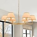 KUSSCO 6-Light Boho Rattan Chandelier 39? Rattan Pendant Light with Hand-Woven Shade Adjustable Height Vintage Dining Room Chandelier for Kitchen Island Living Room Bedroom Foyer E26 Base