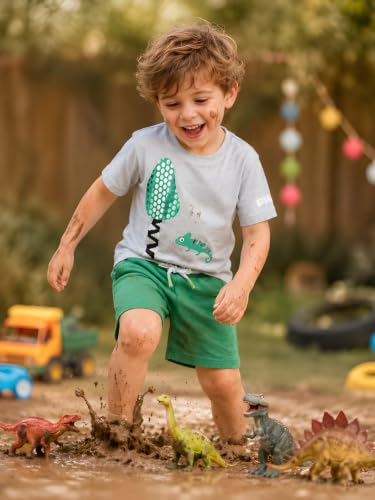 Image of Pilolo Kids Soft Cotton Terry Lycra Adjustable Drawstring Pocket Shorts for Boys