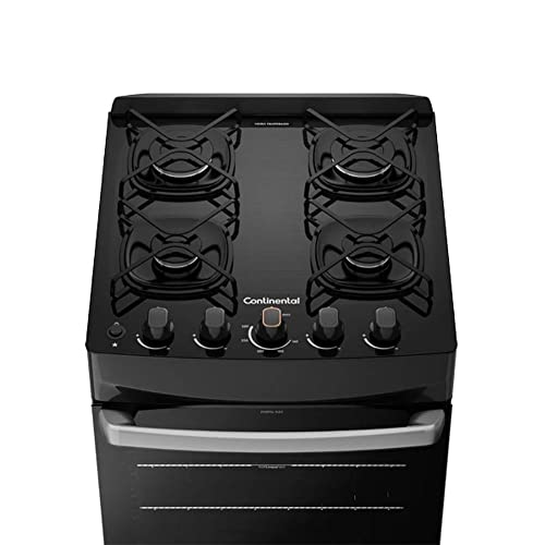 Fogão 4 Bocas Mesa de Vidro Preto Continental FC4GP