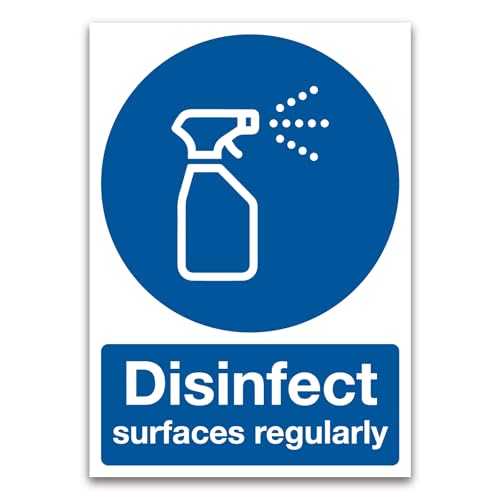 Disinfect surfaces regularly Health and Hygiene Metal Tin Sign 8x12