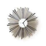 16" Large Size Stylish Handmade Wooden Wall Clock in Shades of Silver, a Wood Centerpiece by ardeola