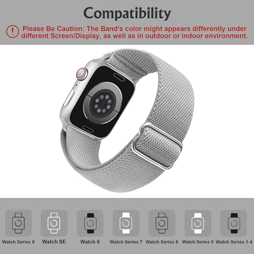Image of Arae Stretchy WatchBand Compatible for Apple Watch Band 49 /45 /44 /42 /41 /40mm /38mm Comfortable Adjustable Sport Band for iWatch Series 10 9 8 7 6 5 4 SE 3 2 1 Women Men
