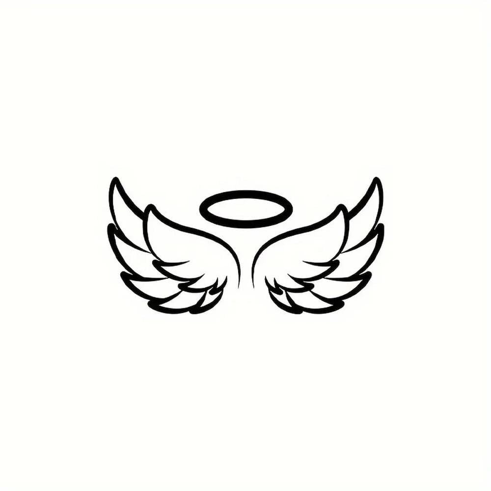 Guardian Angel Wings Vinyl Stickers Car Truck Van Window Wall Cup Laptop Decal Car Decal(Black)