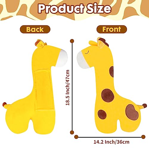 Image of Seat Belt Cover Pillow for Kids, Car Seatbelt Cushion Shoulder Neck Support Protector Pad, Soft Stuffed Plush Travel Vehicle Safety Belts Strap Pillow for Boys and Girls Headrest (Giraffe)