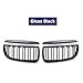 LCFZDQ Auto  2PCS Grilles de Capot de calandre Avant pour BMW E90 323I 328I 335I 330I 325I 3-Series 2005-2008 Double Line Slat Car Racing Grill, Glossy Black