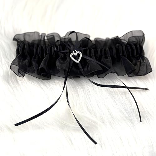 Image of Ting&Cecilly Lace Wedding Garters for Bride Pearl Stretch Prom Garter, Women Wedding Bridal Legs Garter Set