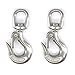 304 Stainless Steel Swivel Eye Lifting Hook American Type Safety Hook Rigging Accessory with Round Eye Working Load 150 KG-2PCS 3/16