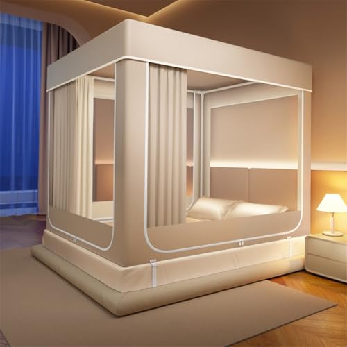 Bettzelt für 180x200 cm - Tragbares Schlafzelt mit 3 Türen für Kinder &...