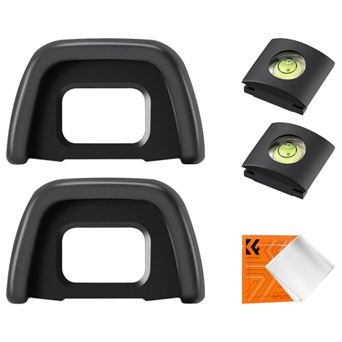 K&F Concept 2PCS Visor Ocular Eyecup & 2 PCS Nivel de Zapata Caliente,Viewfinder Eyepiece DK-23 Compatible con Nikon D7100 D7200 D300 D300s