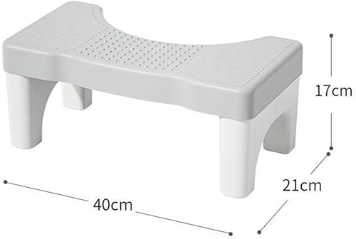 Miniatura 8 de Taburete de inodoro de baño gris extraíble para inodoro taburete de plástico duradero portátil para sentadillas, taburete antideslizante para