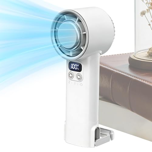 Miniventilador de mano con pantalla digital, 100 velocidades y 4000mAh para combatir el calor 7