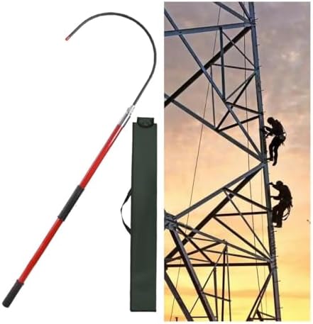 Body Insulated Rescue Hook - Emergency Rescue Pole Electrical Safety Kit for Aerial Work Construction Sites, Life-Saving Pull Tool, 1.5m
