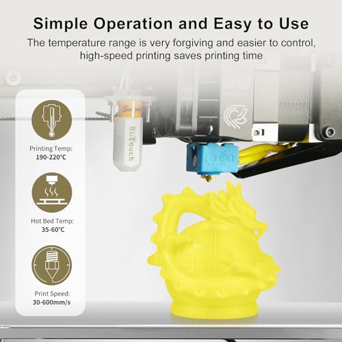 Image of IEMAI Clear PLA Filament 1.75mm Yellow 1kg, Glossy Transparent Finish 3D Printer Filament Up to 600mm /s High Speed Printing for Lampshades, Home Decor & Creative DIY