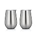 Vacuum Insulated Wine Glasses with Lids - Stainless Steel Stemless Wine Cups - Set of 2 Wine Tumblers with Clear Lids - 12 Oz - Shatterproof - BPA Free Healthy Choice - Best Value - By Avito