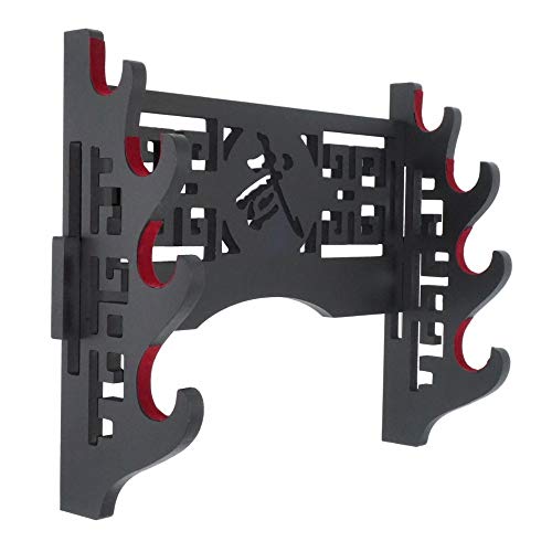 GOONSDS Velvet Protect Sword Wall Mount Sword Holder Display Stand for Katana Wakizashi Genji and Samurai Swords (4 Tier)
