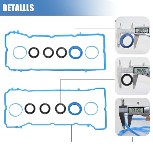 Image of Sorello Engine Valve Cover Gasket Set Compatible with Chrysler 300 Town & Country Dodge Charger Grand Caravan Jeep Cherokee Wrangler Volkswagen Routan 3.6L - Replace VS50805R
